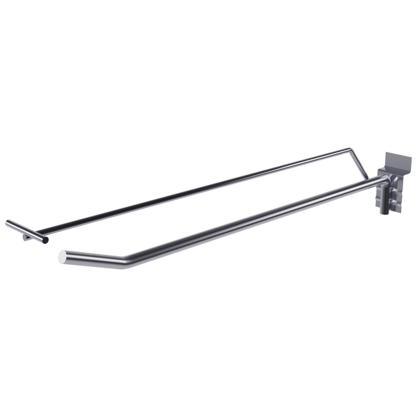 sk_Крючок для экономпанели одинарный с ценникодержателем 300мм, d8d4, цинк-хром, УСИЛЕННЫЙ