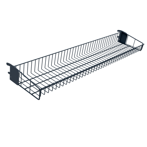 sk_Корзина сетчатая навесная 240х1000 мм,h 100мм для Стеллажа прикассового,Муар,RAL7024 Серый,спец.цвет