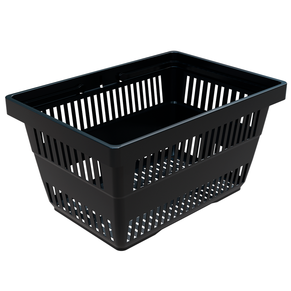 sk_1_Корзина покупательская пластиковая с 2мя пластиковыми ручками 20 л, Черный