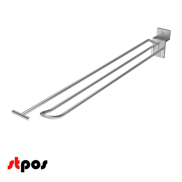 00_Крючок для экономпанели двойной с ценникодержателем 300мм, d4d3, цинк-хром