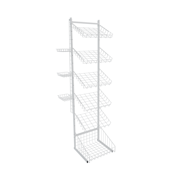 sk_1_НАБОР Стойка прикассовая для выпечки (1 корзина,5 полок наклонных,3 полки мини),Глянец,RAL9016 Белый