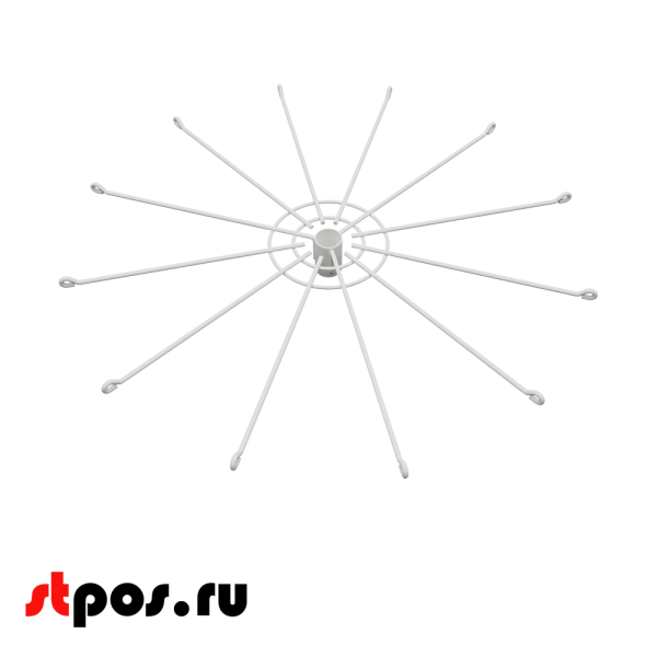 00_Дисплей 12-и штыревой в комплекте с цепочкой и замком, RAL9016, Белый