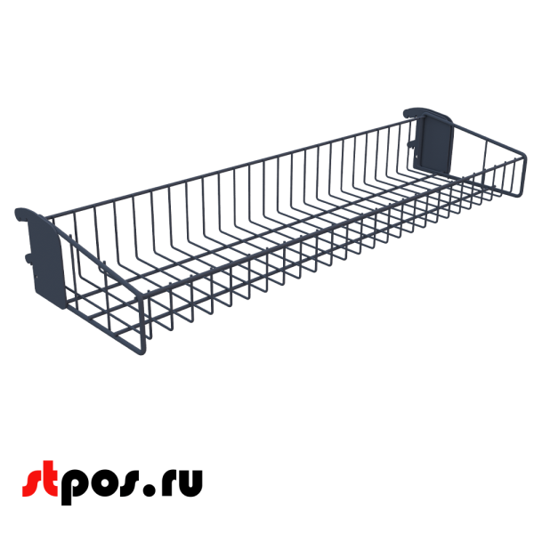 00_Корзина сетчатая навесная 200х665 мм, h 100 мм Нордика, Матовый, RAL7024 Серый, спец.цвет