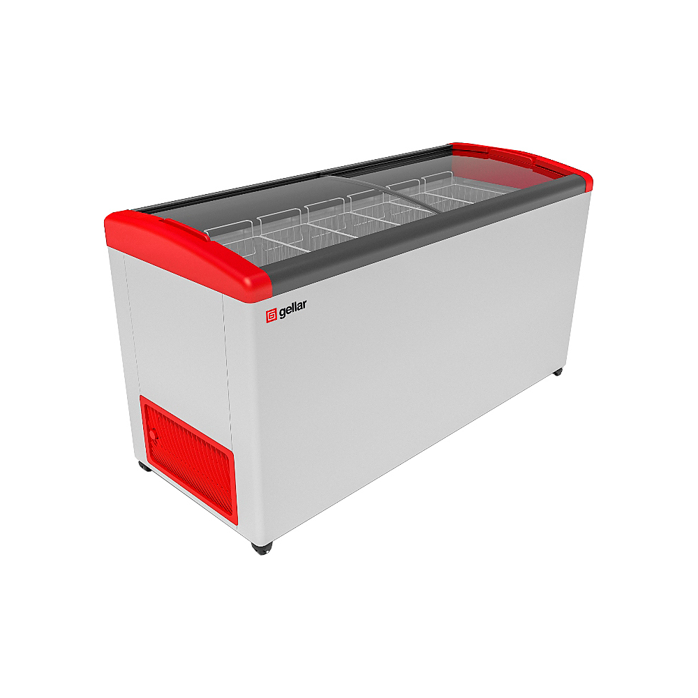 sk_Морозильный ларь GELLAR FG 600 E 520 л, изогнутое стекло, Красный