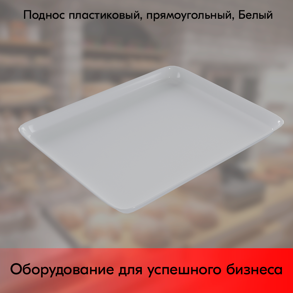 01_Поднос пластиковый, прямоугольный, 270х210х17мм, Белый