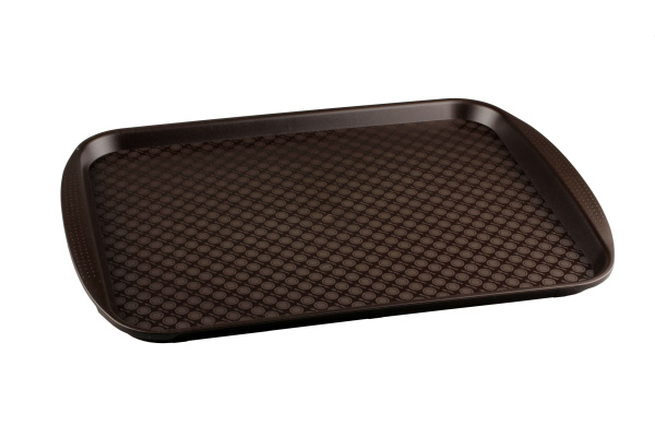 01_Поднос пластиковый 450х350мм, коричневый