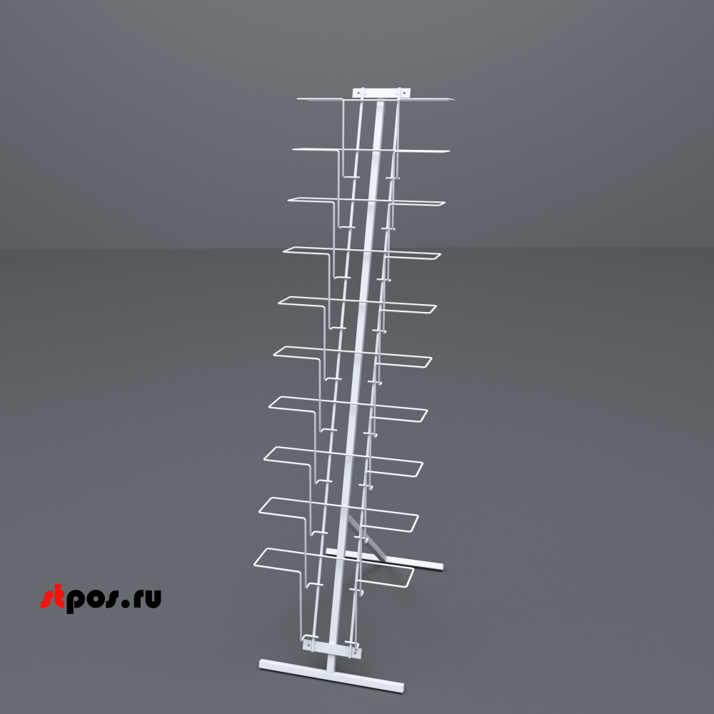 00_Буклетница напольная с дисплеем 10 ячеек А4 горизонтальная