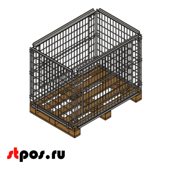 00_Евробокс паллетный 1223х819х951 мм, неразборный, d8, d5, Цинк