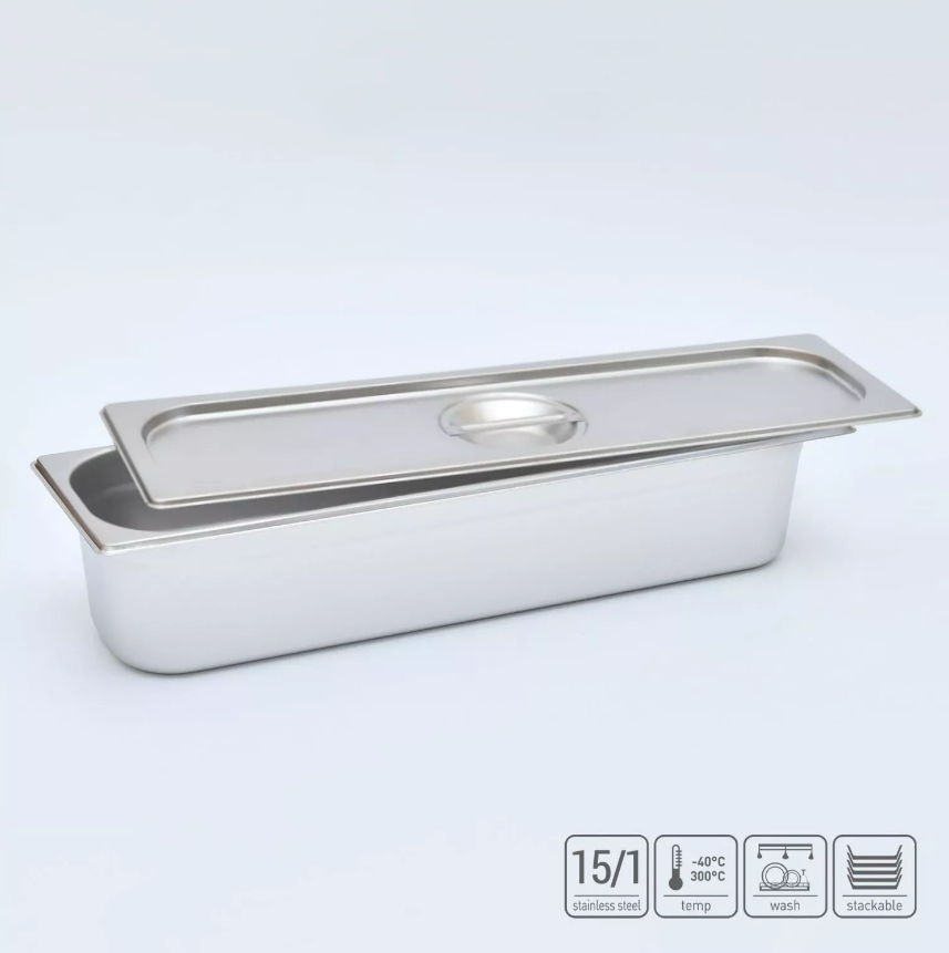 02_Гастроёмкость из нержавеющей стали 530х162х150 мм (GN2_4 h150), 8,4 л