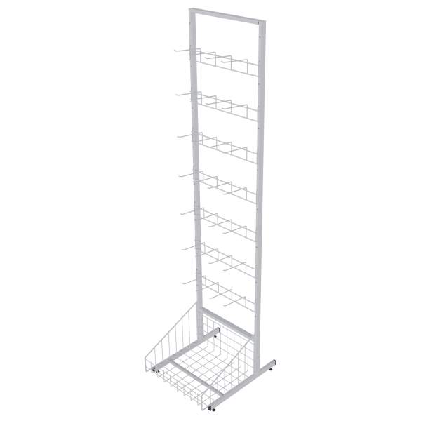 sk_НАБОР Стойка прикас. ОДНОСТОРОННЯЯ 440мм, корзина-накоп. 1шт, гребенка 4-штырьевая 7шт,RAL9016,Белый