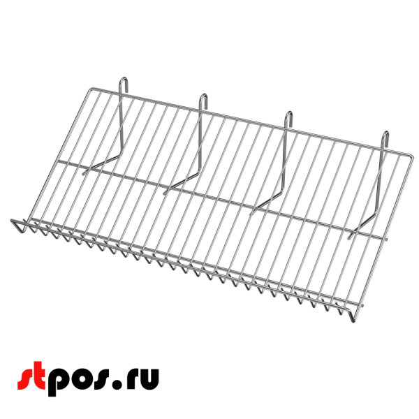 00_Полка наклонная на сетку 600х50х300мм, хром