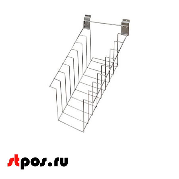 00_Накопитель для экономпанелей, 8 отсеков, 330х550х290мм,  F 107, хром