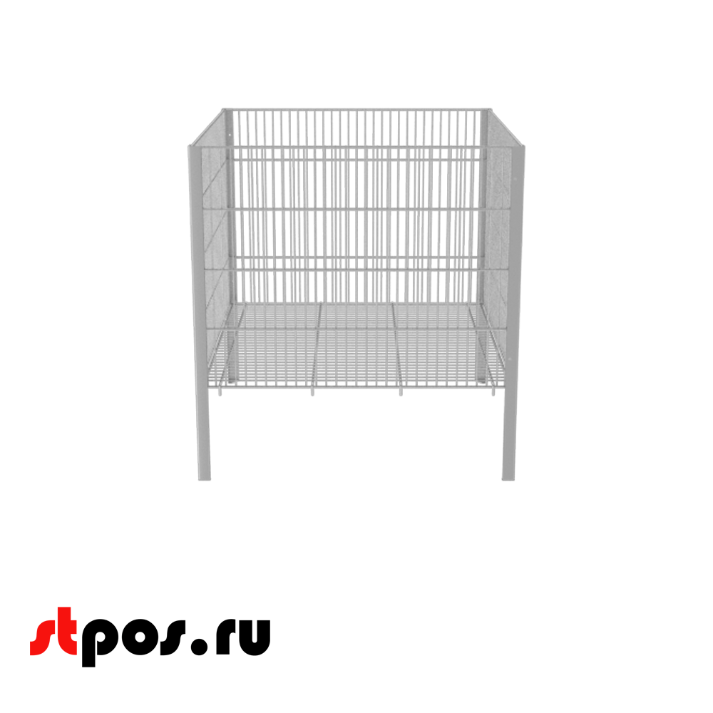 02_Корзина 800х800х850 окрашенная в ХРОМ