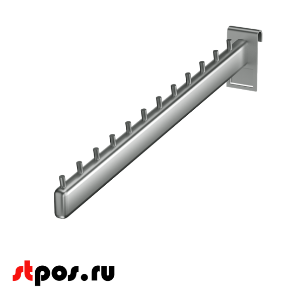 00_Кронштейн на сетку наклонный с 12 штырьками 400мм, TZ105, хром