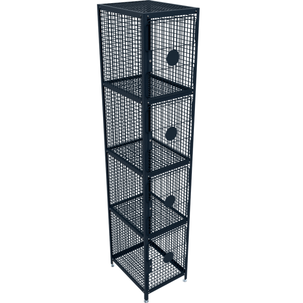 sk_Шкаф сумочный сетчатый 355х455 мм, h 1800 мм, Тип 3 (Отдельно стоящий), Муар,RAL7024 Серый,спеццв