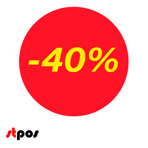 00_Ценники-стикеры самокл., полипропелен минус 40%, съемный клей, круг 29мм, красный с желтым (250шт)