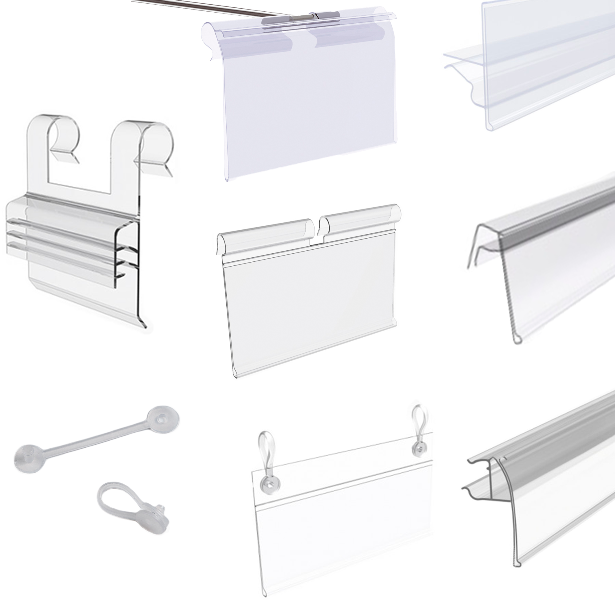 Ценникодержатели на сетчатые полки и корзины