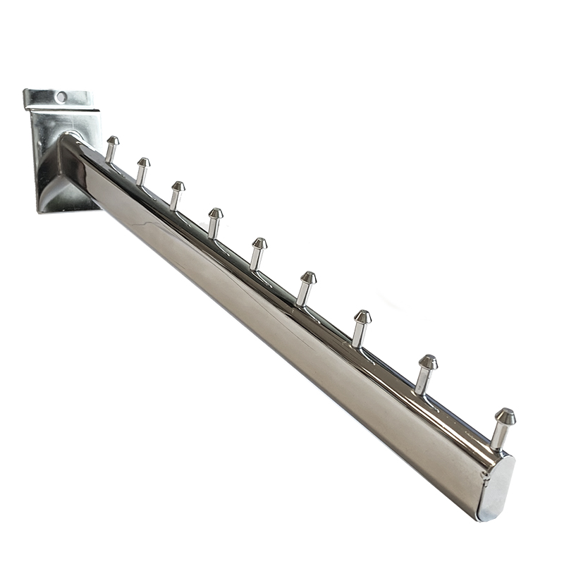 01_Кронштейн для экономпанели наклонный прямой 400мм, 9 шариков, F 111, хром 