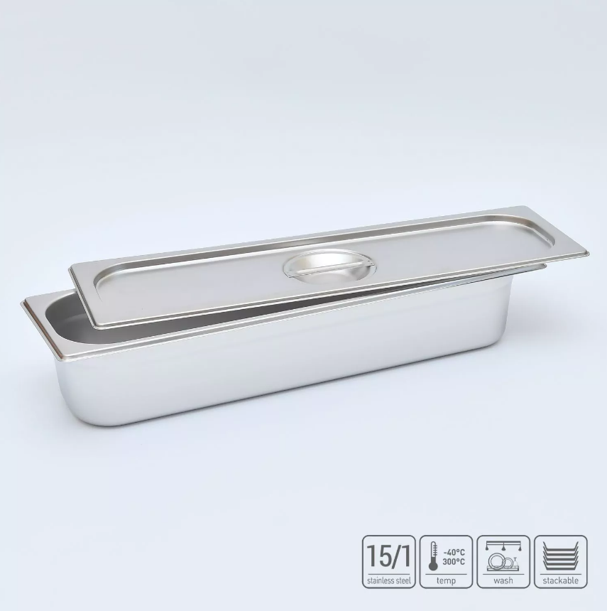 02_Гастроёмкость из нержавеющей стали 530х162х100 мм (GN2_4 h100), 5,3 л