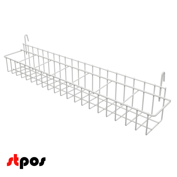 00_Полка на сетку для семян 7 ячеек, RAL9016, Белый