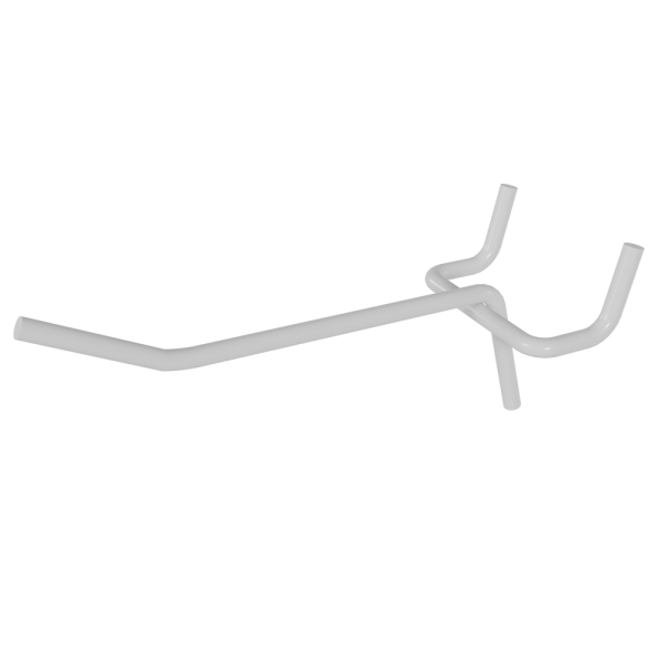 00_Крючок для перфорации одинарный 100мм, RAL9016 Белый, d4, шаг 45