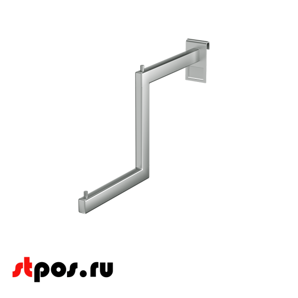 00_Кронштейн на сетку изогнутый 400мм, TZ109, хром