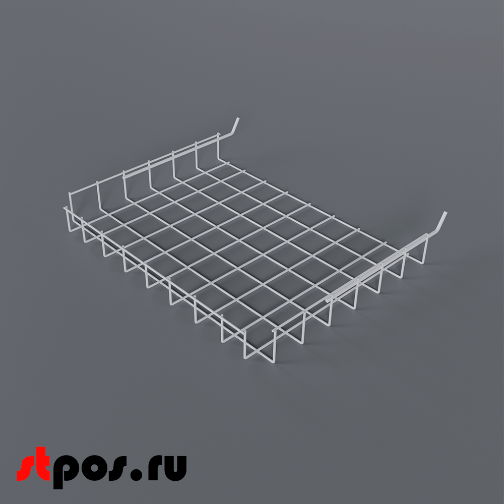 00_Полка наклонная для перфорации ПФ-425, 200х425х320мм, RAL9016, Белый