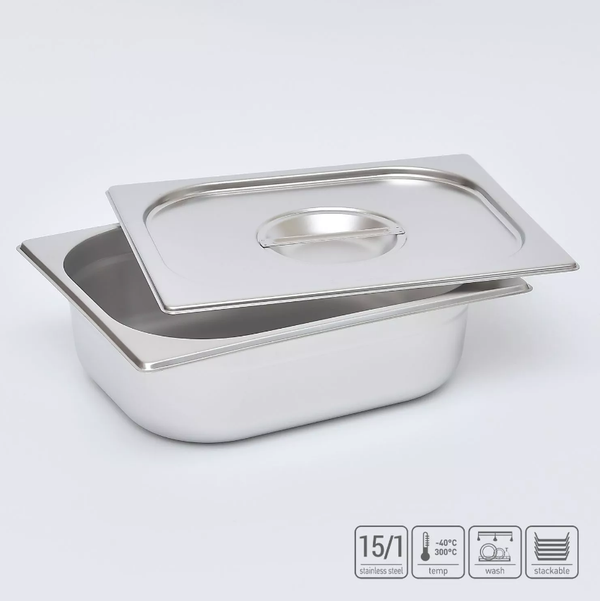 02_Гастроёмкость из нержавеющей стали 325х265х100 мм (GN1_2 h100), 5,3 л