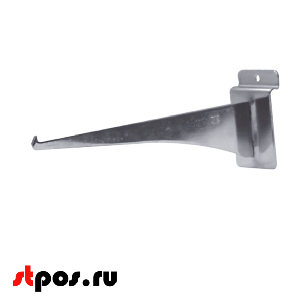 02_Полкодержатель для экономпанели прямой для стеклянной полки 255мм хром