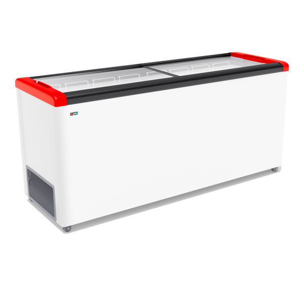 sk_Морозильный ларь GELLAR FG 700 E 590 л, изогнутое стекло, Красный