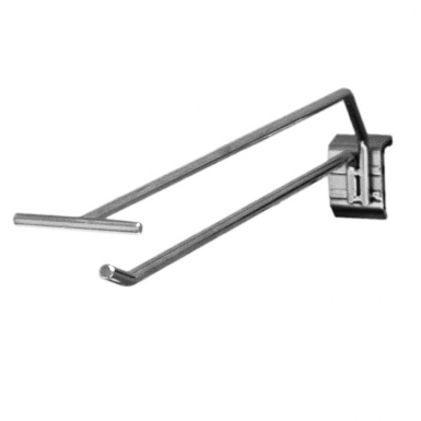 1_Крючок для штанги 30х15 (профиль) одинарный 400мм с ценником, покрытие цинк-хром, d6/d4