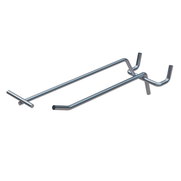 sk_КОМПЛЕКТ Крючок для перфорации одинарный с ц/д 150мм, цинк-хром, d5/d4, шаг 50 - 25шт