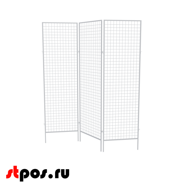 00_Стенд сетчатый ширма, 3 секции 2230х630мм, RAL9016, Белый