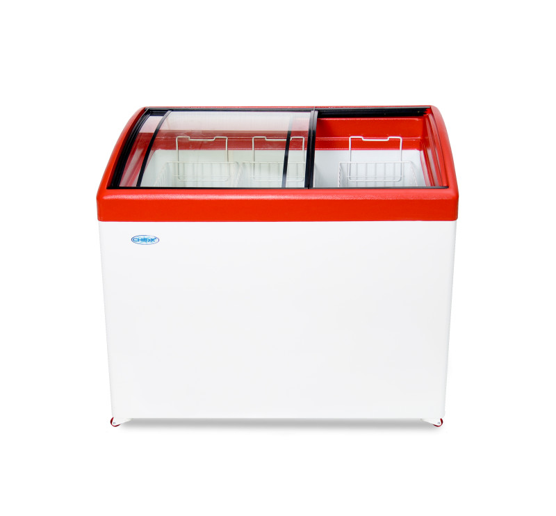 Холодильные и морозильные лари с ИЗОГНУТОЙ СТЕКЛЯННОЙ крышкой