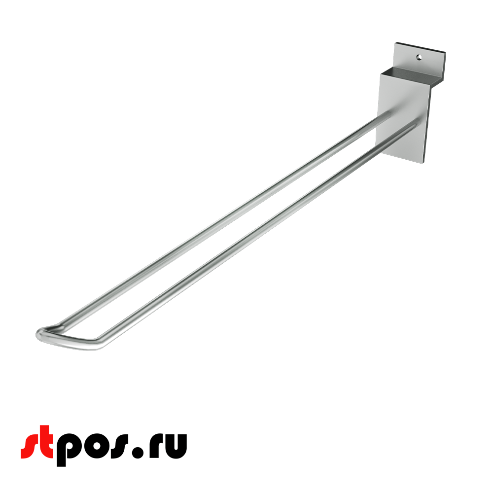 00_Крючок для экономпанели двойной 300мм, d4,8, хром