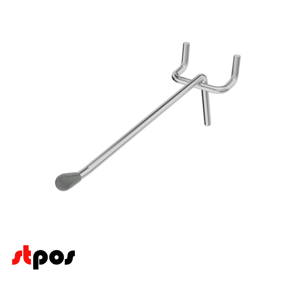 00_Крючок для перфорации одинарный SHOLS, 250мм, d4.8мм, Шаг 45мм, Хром