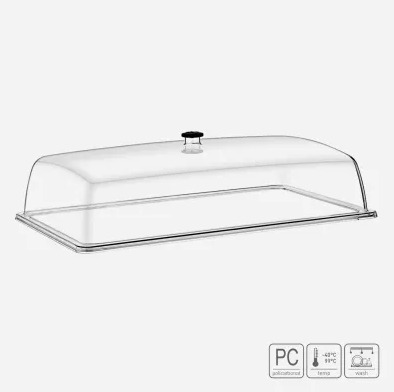 01_Крышка-купол 530х325 мм, поликарбонат, Прозрачный