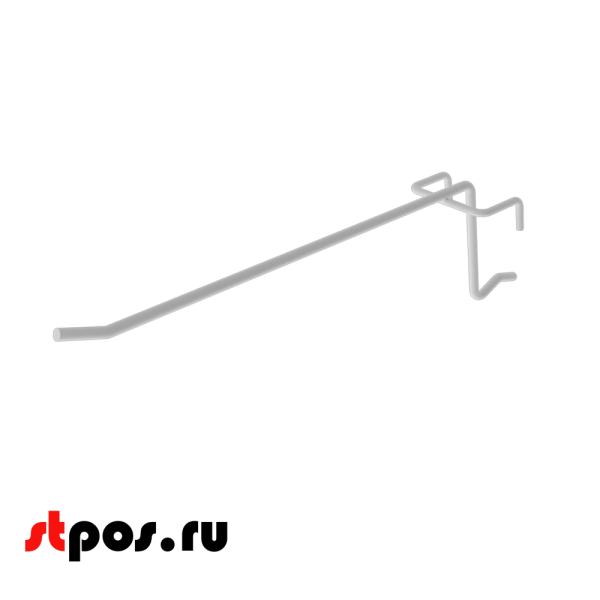 00_Крючок на сетку штыревой 175мм с зацепом, шаг 50мм, RAL9003 Белый