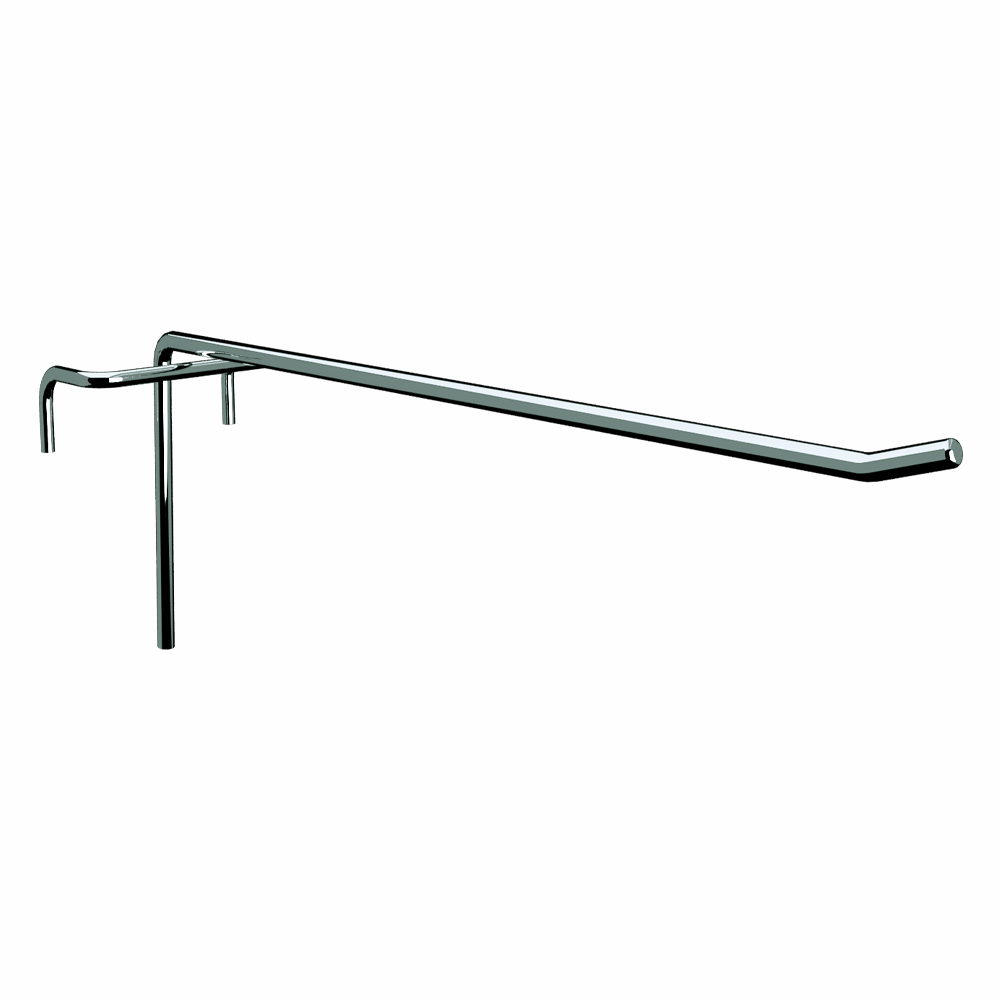 02_Крючок одинарный БЕЗ ценникодержателя на сетку 200мм Ø5мм, цинк-хром, шаг 40