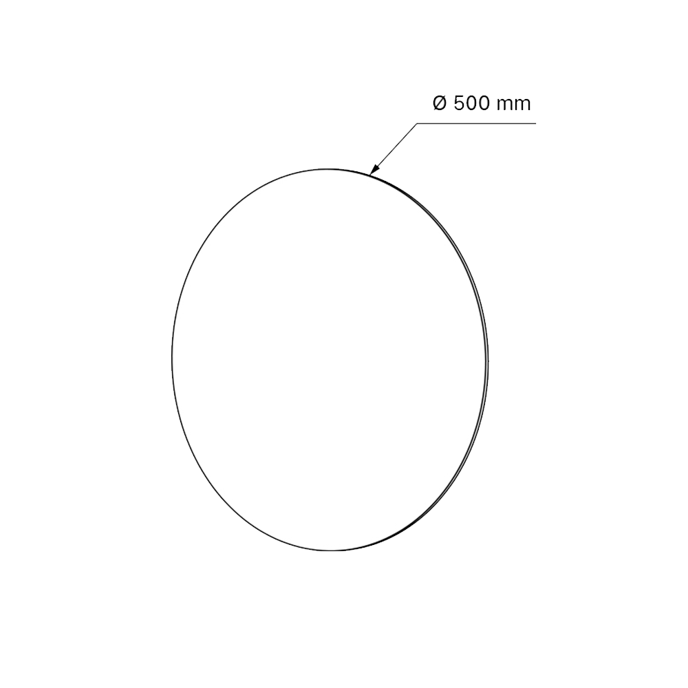 00_Зеркало настенное, акриловое, круглое d500, на вспененном скотче