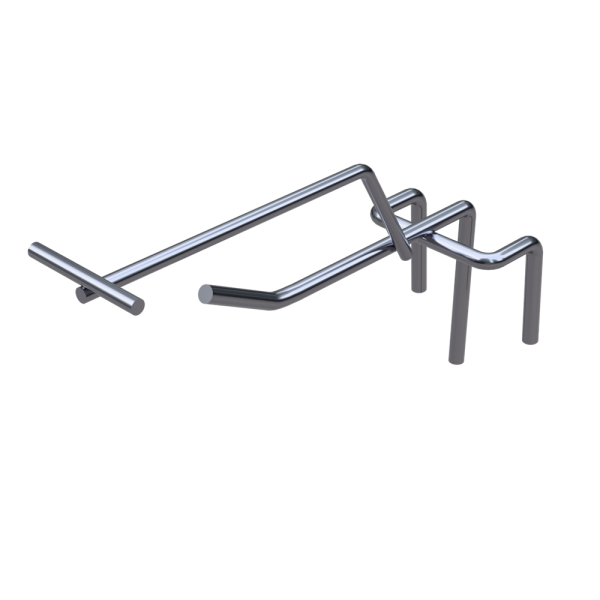 sk_Крючок на решетку одинарный с ценникодержателем 100мм , цинк-хром, d5/d4, шаг 50