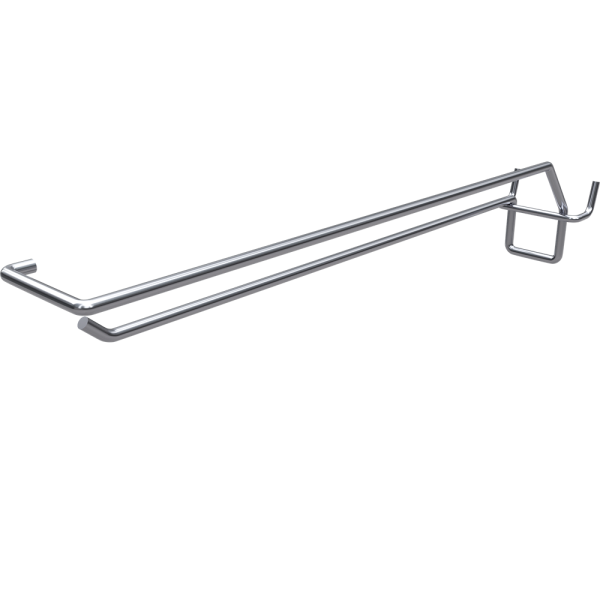 sk_Крючок для перфорации одинарный с ценникодержателем 300мм, цинк-хром, d5-d4мм, шаг 50