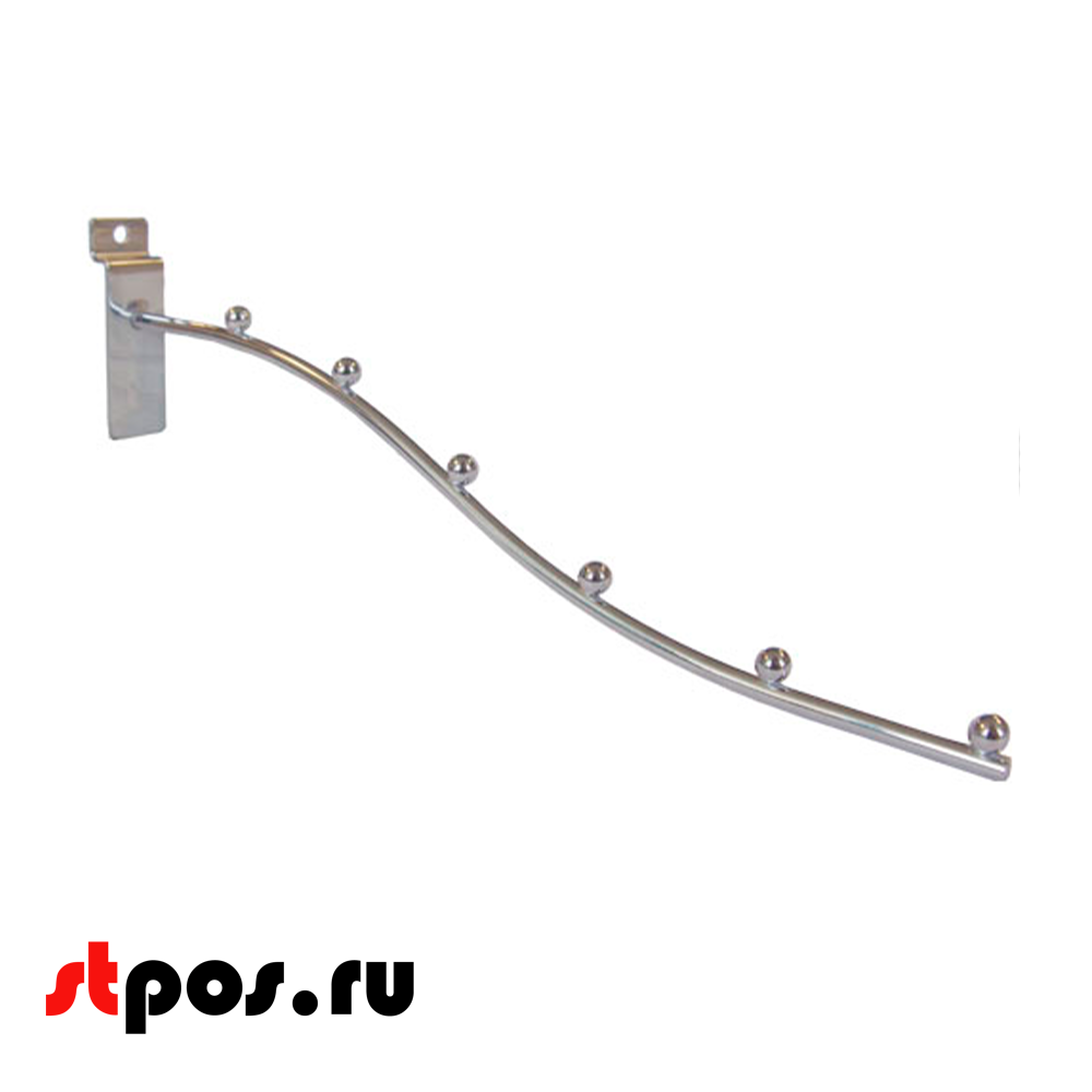 00_Кронштейн F701-300 для экономпанели наклонный изогнутый, 300мм, 6 шаров, хром
