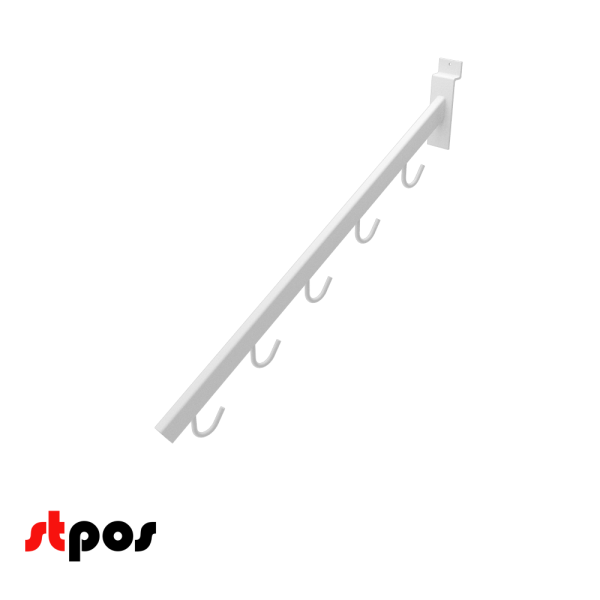 00_Консоль для экономпанели на 5 крючков, RAL9003, Белый