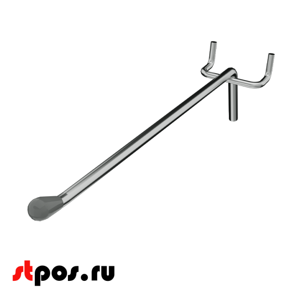 02_Крючок для перфорации одинарный, 300 мм, хром, d6мм, Шаг 50 мм, УСИЛЕННЫЙ