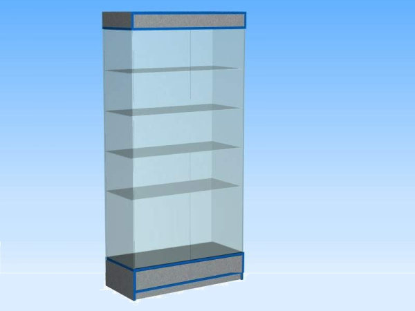 Витрина стеклянная ВСПФ-4П (900х400х2200 мм), 4 полки_1