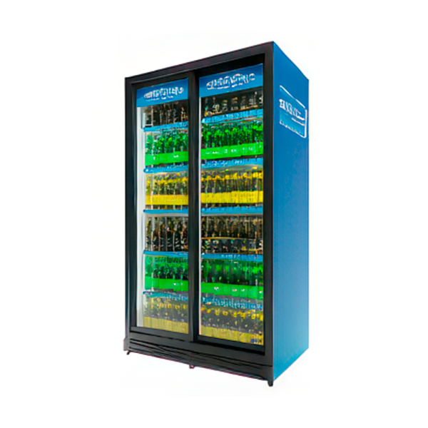 sk_Холодильная витрина Super 16 FFSD SD, 1225х750х2130мм, белый корпус, черная кабинка, 2 LED, 6 полок