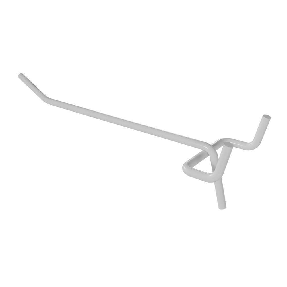 02_Крючок для перфорации одинарный 150мм, RAL9016 Белый, d4, шаг 45