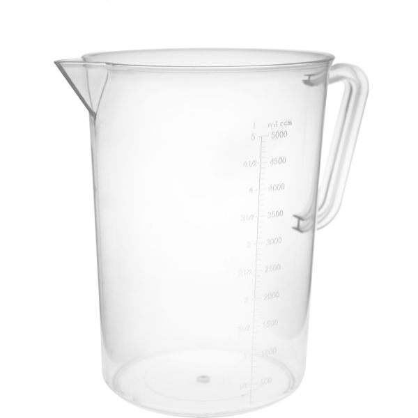 01_Стакан мерный (емкость мерная) 5 л полупрозрачный ПОЛИПРОПИЛЕН