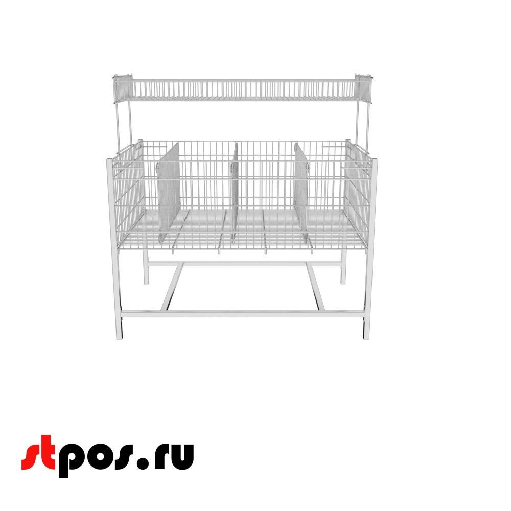 02_Корзина 1200х800х850 с надстройкой окрашенная в ХРОМ